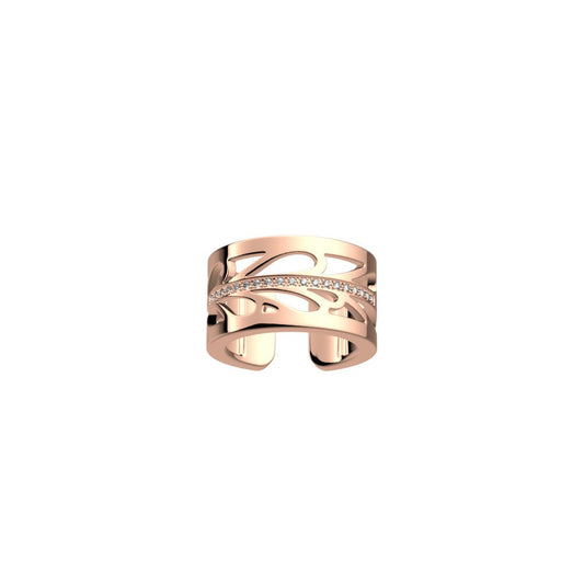Les Georgettes Fontaine anello da 12 mm con finitura oro rosa e zirconi bianchi - Misura anello: 58 (16 taglia italiana) - Codice anello: 70342474008058