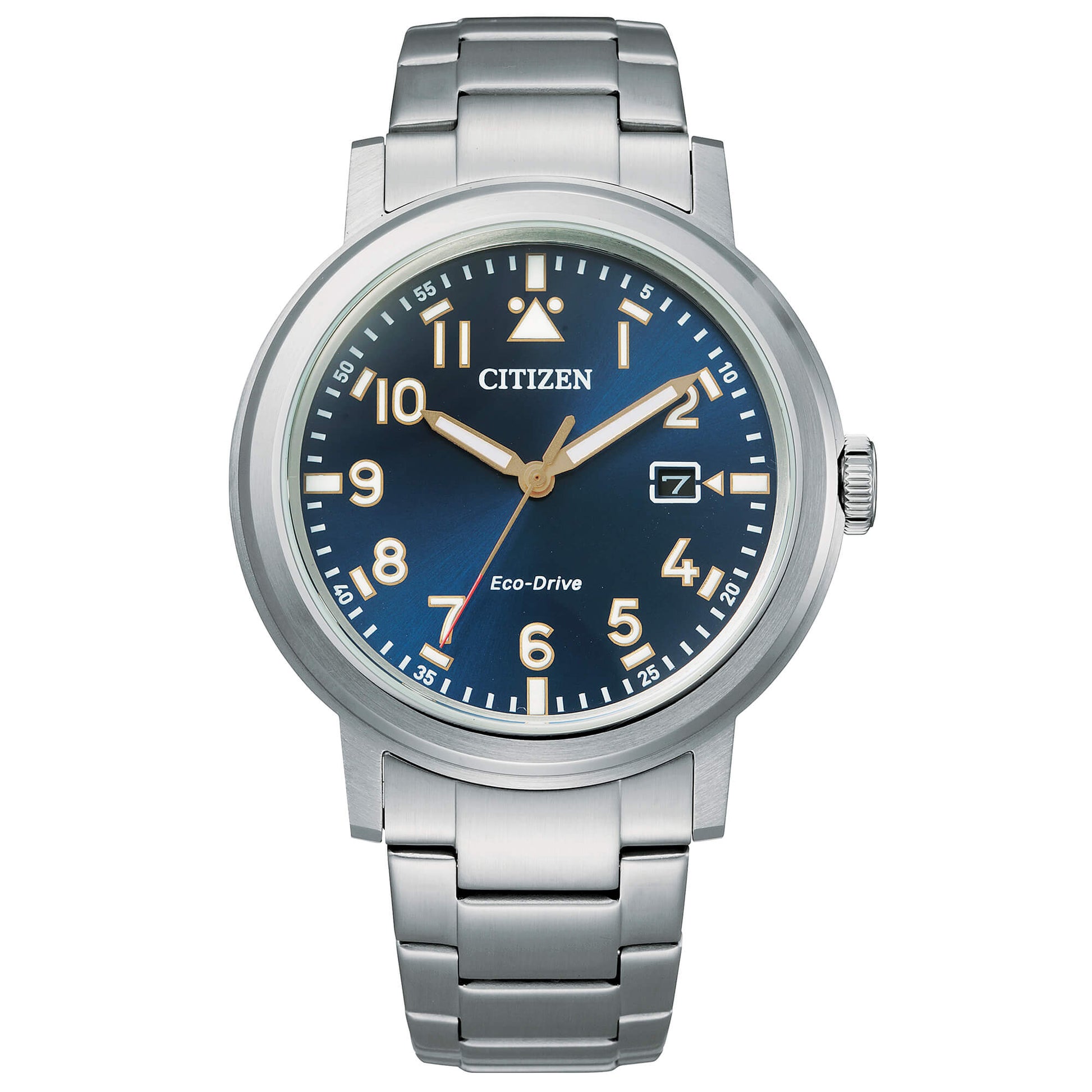 Citizen Military orologio da uomo solo tempo Eco Drive con cassa e cinturino in acciaio e quadrante blu - Codice orologio: AW1620-81L