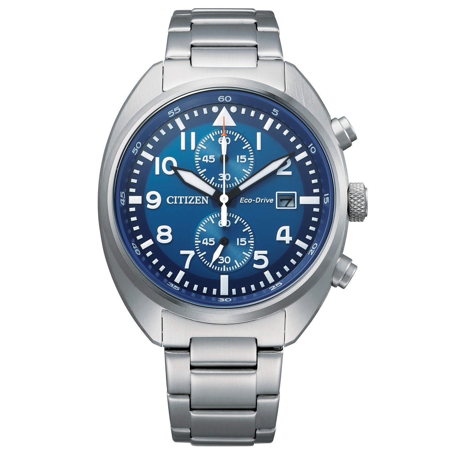 Citizen Metropolitan Crono orologio da uomo cronografo Eco Drive con cassa e cinturino in acciaio e quadrante blu - Codice orologio: CA7040-85L