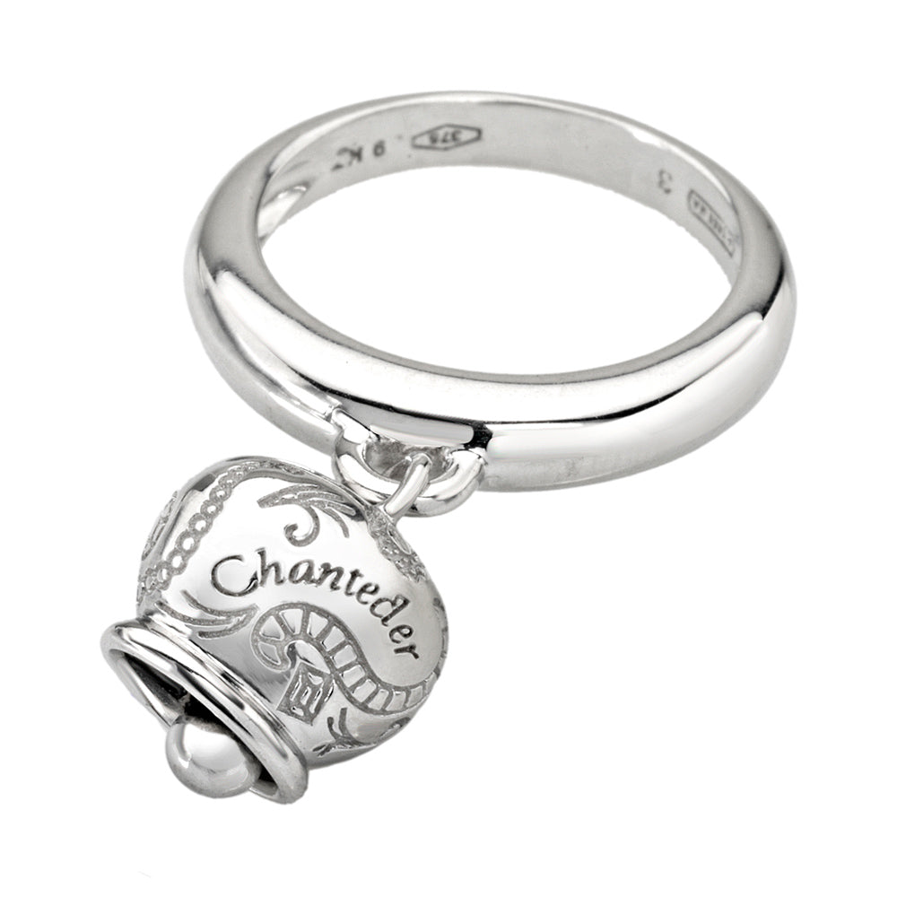 Chantecler Capri anello con campanella piccola in oro bianco 9 kt della collezione Campanelle - Codice anello: 30215 
